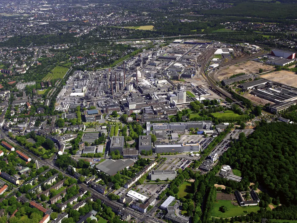 Visão aérea da sede da Henkel em Düsseldorf