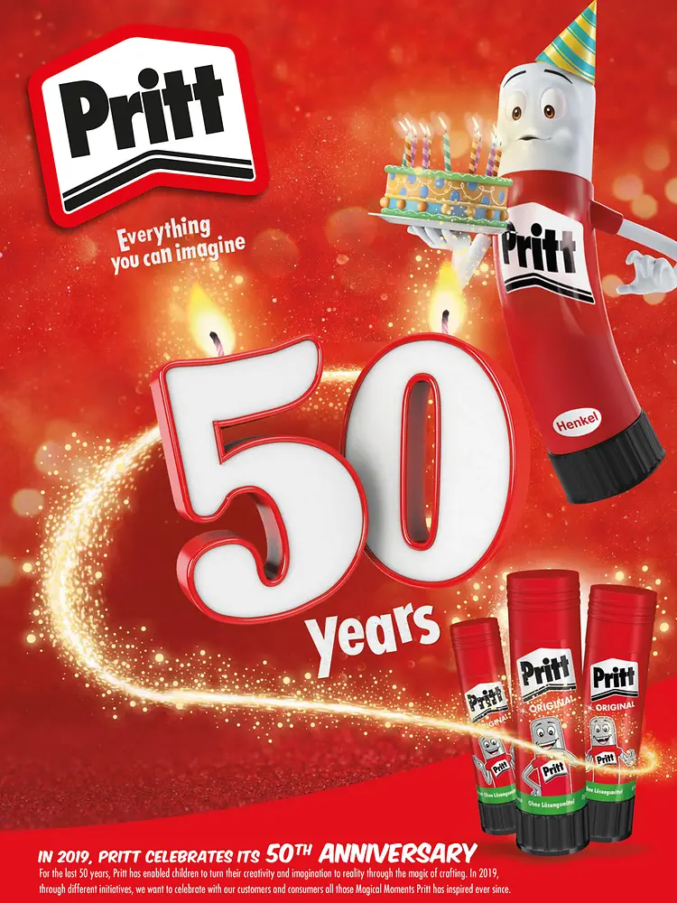 An iconic brand celebrates anniversary – the Pritt stick turns 50.